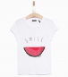 Preview: IKKS Plein Ete t-shirt "Smile" blanc cassé